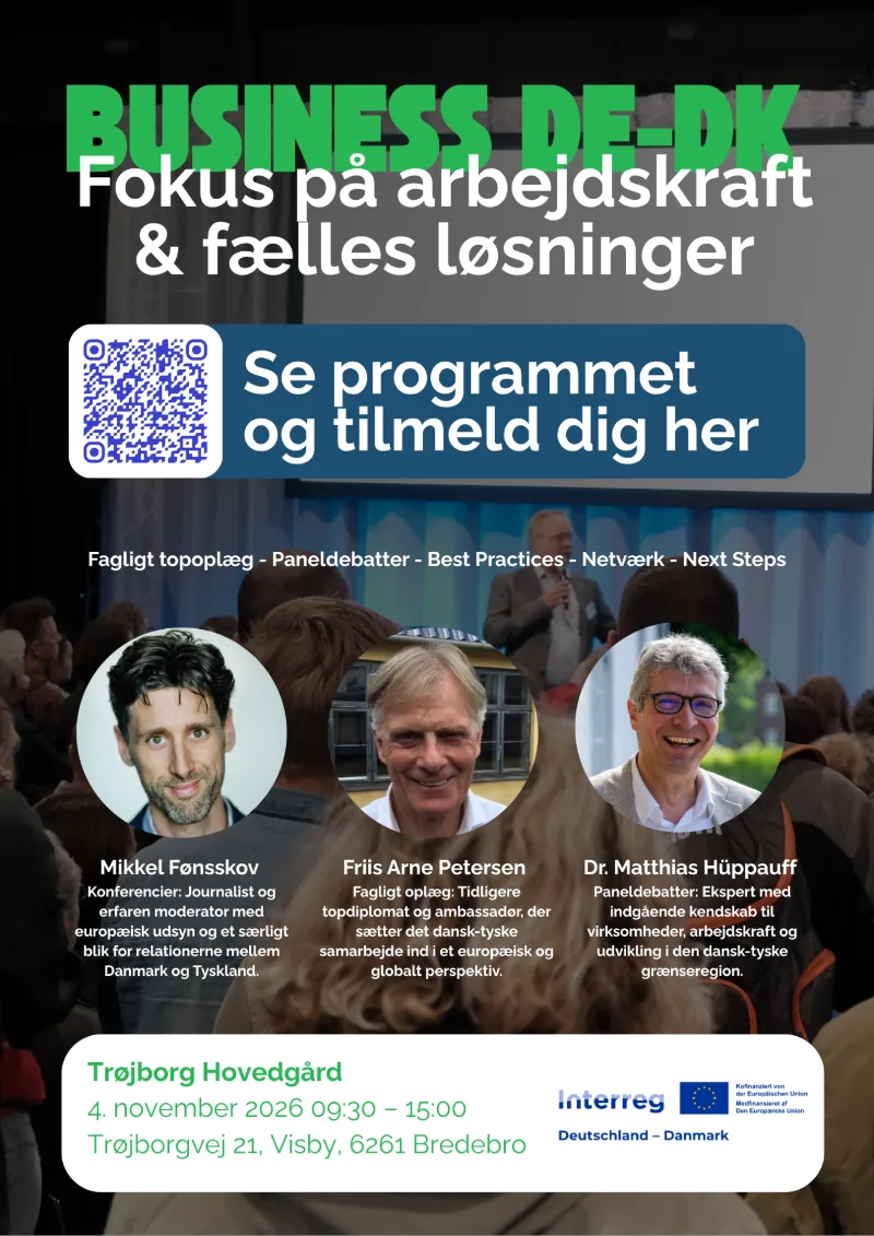 Plakat for konferencen Business DE-DK 2026 på Trøjborg Hovedgård